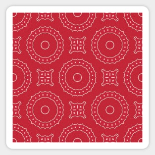 Holiday , Christmas , Red And White , Mandala , Textured Sticker